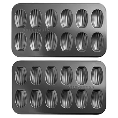 Nonstick Madeleine Pans, 12-Cavity Carbon Steel, 2-Pack