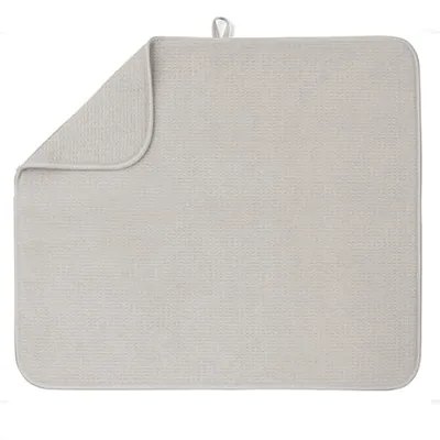 Dish Drying Mat, 16 × 18 in, Light Gray